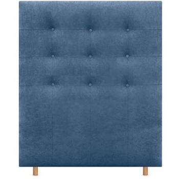 Cabecero Capitoné hasta el Suelo Tapizado en Tela y Polipiel ACUALINE Azul 95cm para Camas Individuales y Matrimonio