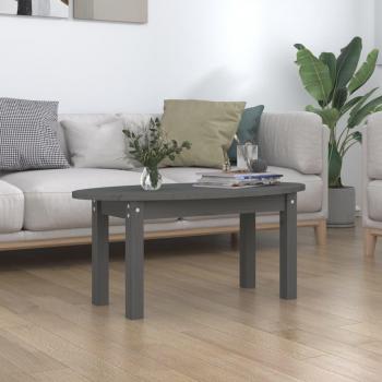 Mesa baja de centro gris de madera maciza de pino 80x40x35 cm