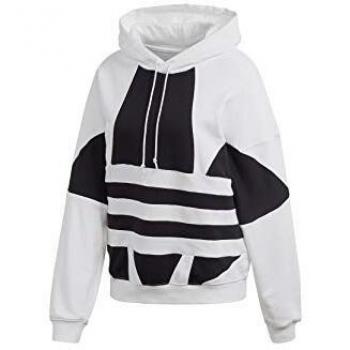 adidas Lrg Logo Hoodie Sudadera, Mujer, White/Black, 40