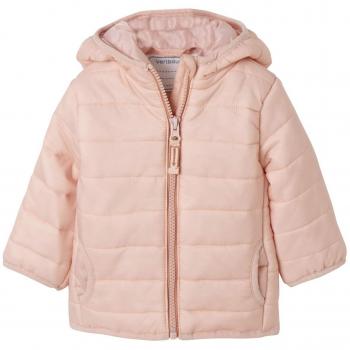 VERTBAUDET Chaqueta Acolchada Ligera para bebé con Capucha fantasía Rosa Claro Liso 3-6 Meses, 67CM