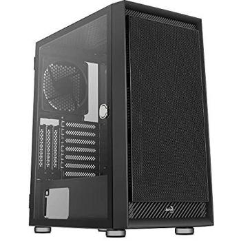 Aerocool GRAPHITEV1, Caja PC ATX, Cristal Templado, Panel Frontal Mesh, Negro
