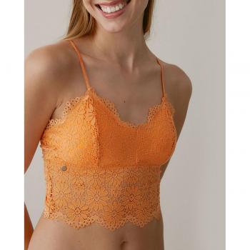 Black Limba Bralette crop top Marguerite - Tangerine - L