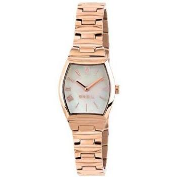 Reloj BREIL Mujer Barrel Esfera Blanco e Correa in Acero Oro Rosado, Movimiento Solo Tiempo - 2H Cuarzo