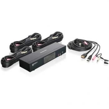 IOGEAR 4-Port HDMI Multimedia KVMP Switch with USB 2.0 Hub and Audio, TAA