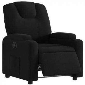 Sillón Reclinable Eléctrico de Tela en Gris Claro, Gris Oscuro y Negro, Silla Relax con Respaldo y Reposabrazos, Asiento Ajustable para Descanso