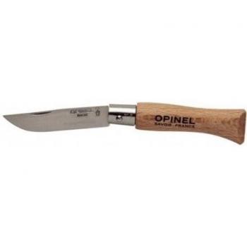 Navaja Opinel Nº 7 de Acero Carbono con Virola Giratoria, Mango de Madera, 8cm - Caja de 12 Unidades