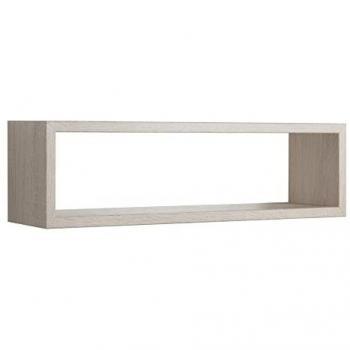 Estante de pared rectangular 60x17 cm, roble Sagerau, diseño contemporáneo mod. Regolo