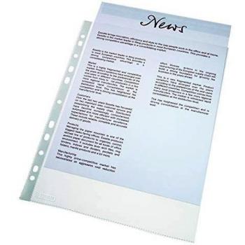 Esselte Funda de Plástico A4 Perforada, Transparente Mate, Abertura Superior, Polipropileno de 43 Micras, Pack de 100, 56171