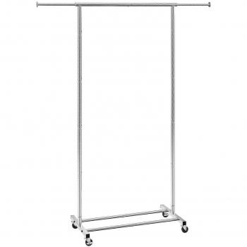 Adjustable Heavy Duty Clothing Rack with Wheels and Storage Shelf
