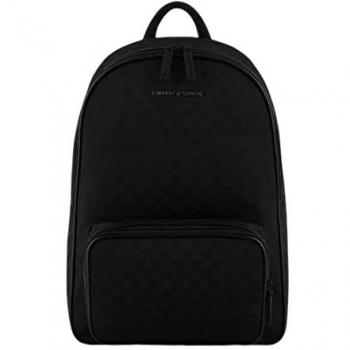Emporio Armani Black Jacquard Eagle Backpack for Men - One Size