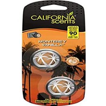 Ambientador para Coche California Scents - Vainilla Monterey - Pack de 2 Minidifusores CE