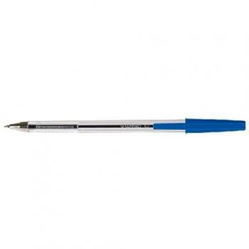 Bolígrafo Q-Connect de Tinta Azul, Punta Redonda 1mm, Transparente - Paquete de 50 Unidades