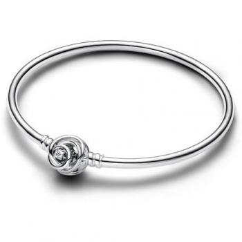 Pulsera Pandora Moments Rígida en Plata de Ley con Cierre Envuelto - 19 cm