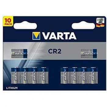 Pack de 10 Pilas de Litio CR2 3V - Varta, 880 mAh