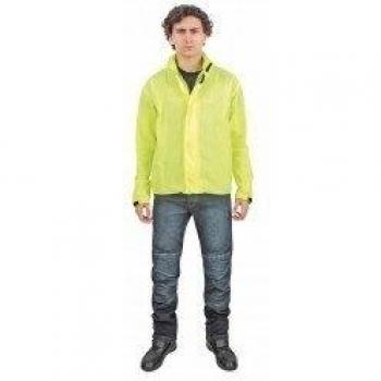 OJ Compact Top Fluo 4 Estaciones Chaqueta Impermeable 100% Compacto y Bolsillo, Amarillo Fluorescente, 5XL