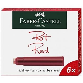Estuche con 6 cartuchos de tinta Faber-Castell rojo