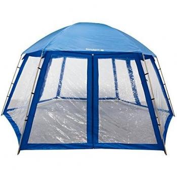 Cubierta de piscina rectangular Steinbach 36420 - Pabellón para piscinas hasta Ø 400 cm - Dimensiones 500 x 433 x 250 cm - Protección solar y reducción de suciedad