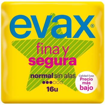 Evax Compresa Fina & Segura Normal Sin Alas 16 UDS