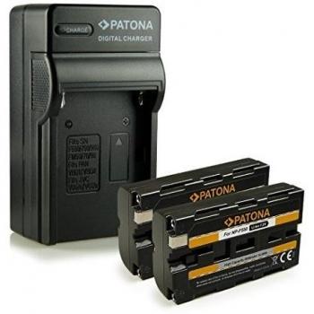 Bundle - 4en1 Cargador + 2x Batería NP-F550 para Sony BC-V615 | DCM-M1 | DCR-TRU47E | MVC-CD1000 | PLM-100 | VCL-ES06A | CCD-TR