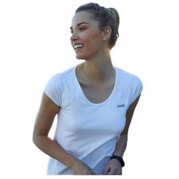 DITCHIL Camiseta Mujer Deporte T-Shirt Endurance Transpirable Blanco Gym Fitness Running Talla 10