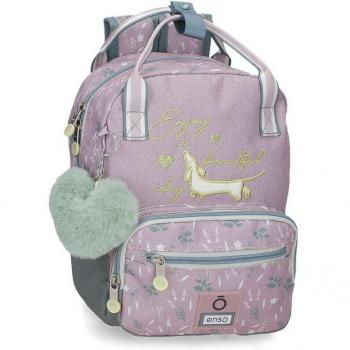 Mochila escolar Enso Beautiful day 28cm con diseño morado y bolsillos frontales