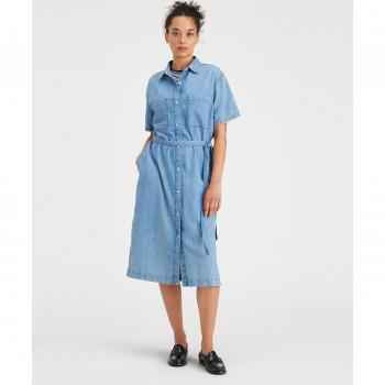 Vestido Midi de Mujer Dockers con Botones y Manga Corta An037 Petra XS