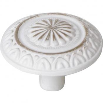 Pomo de Zamak Acabado Bronce con Pátina Blanca 34 mm para Muebles y Cerrajería