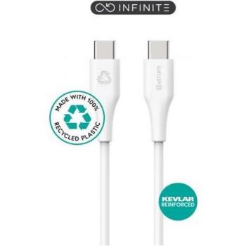 Cable USB-C Super Suave 0.5m USB 2.0 Blanco - 100% Plástico Reciclado, Power Delivery (60W)