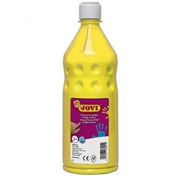 Jovi- Botella de Pintura Dedos, Color amarillo, 750 mililitros