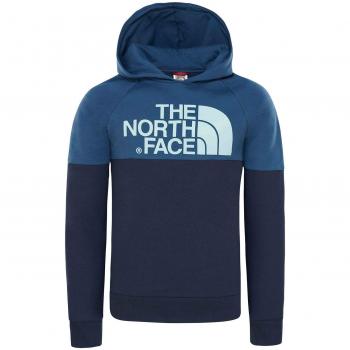 The North Face Drew Peak Sudadera con Capucha y Manga raglán, Niños, Azul