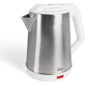 Hervidor de agua eléctrico Jata JEHA1723, 1500W, capacidad 2 litros, doble sistema de seguridad, placa calefactora, tapa abatible, cuerpo de acero inoxidable