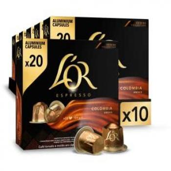 L'OR Espresso Cápsulas de Café Colombia Orígenes | Intensidad 8 | 200 Cápsulas Compatibles Nespresso (R)