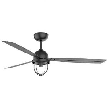 Ventilador de techo Mariner con luz y motor DC, IP20, E27 15W, color negro, diámetro de 135 cm