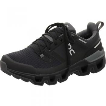 On Cloudwander Waterproof Women's Walking Shoes, UK 8 Black/Eclipse