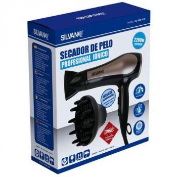 Secador de Pelo Profesional Silvano 2200W con Tecnología Iónica y Difusor