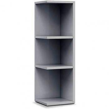 Modulo Rinconero para Baño, Mueble con Estantes, Acabado en Blanco Brillo, Medidas: 20 cm