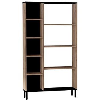Librería Wellhome de 150x90x28 cm en color marrón claro, 100% tablero de aglomerado rechapado en melamina