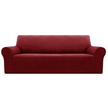 Deconovo Funda de Sofa Elastica Elegante Moderna 4 Plazas Vino Rojo