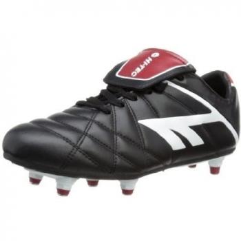 Hi-Tec League Pro Screw-In - Zapatos de fútbol de material sintético unisex, color negro, talla 45.5
