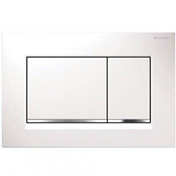 Geberit Sigma30 Dual Flush Actuator Plate, White/Gloss Chrome (115.883.KJ.1)