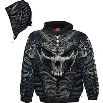 Spiral - Skull Armour - Sudadera con Capucha - Estampado Integral - Negro - XXL