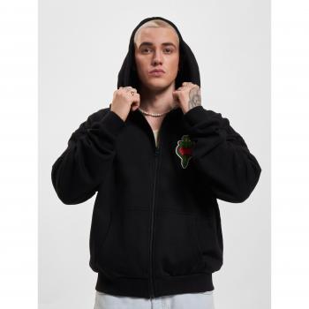 Upscale Santa Monica Heavy Oversize Black Zip Hoodie for Men