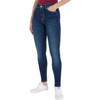 Jeans Skinny Fit Tommy Jeans NORA, Talla 26/30, Color Azul Oscuro, Composición: 92% Algodón, 4% Elastano, 4% Poliéster, con Logo Bordado y Lav
