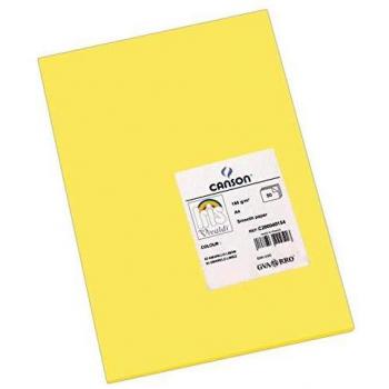 Canson Iris - Cartulina A4 de 185g en Color Amarillo Limón, Paquete de 50 Hojas
