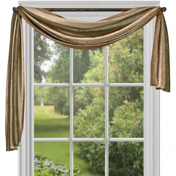 Achim Home Furnishings Ombre Window Curtain Scarf, 50 x 144, Earth