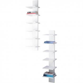 Estante, estante de pared, estante para libros Nicky madera blanca