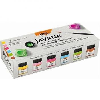 Set de Pintura Textil Javana - Colores Soleados - 6 x 20 ml para Tejidos Ligeros