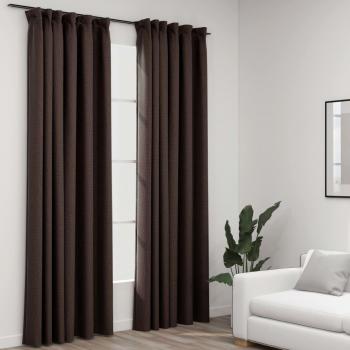 Cortinas Opacas con Ganchos 2 Piezas 140x245 cm Ventana Anillas Color Azul, Beige, Gris y más