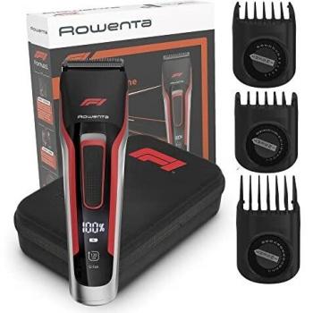 Rowenta Cortapelos Fórmula 1 TN524M - Cortapelos para barba y pelo, 6500 rpm, autonomía 120 min, carga rápida en 11 min, peine microprecisión para barba
