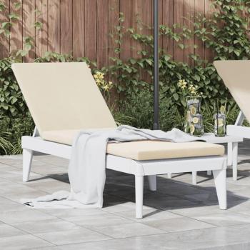 vidaXL Sun Lounger with Cushion White 186x60x29 cm PP